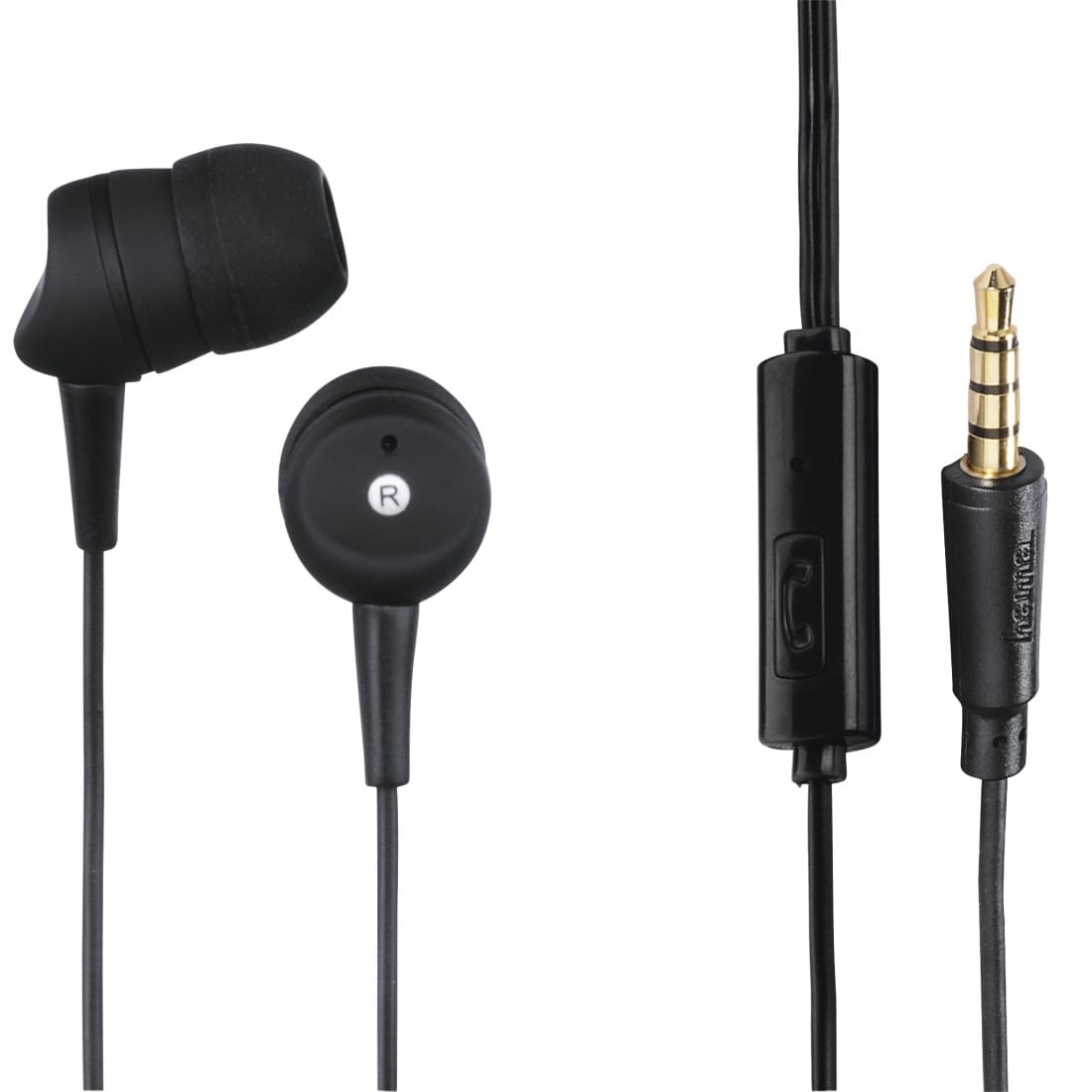 AURICULAR COM MICROFONE 3,5MM JACK PRETO HAMA