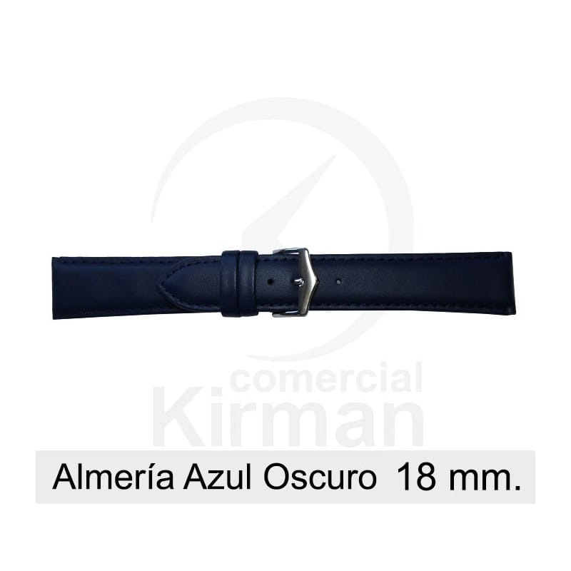 BRACELETE COURO AZUL ESCURO 18MM ALMERIA