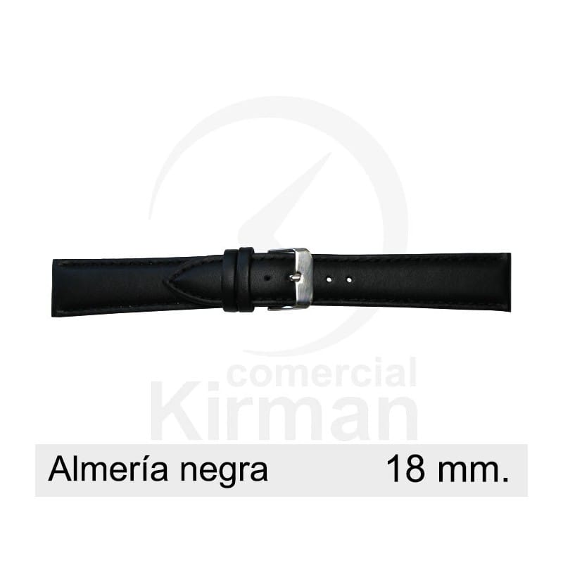 BRACELETE COURO PRETA 18MM ALMERIA