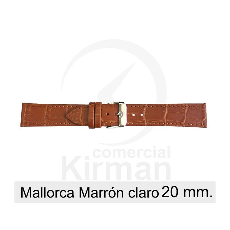 BRACELETE COURO CASTANHA 20MM MALLORCA