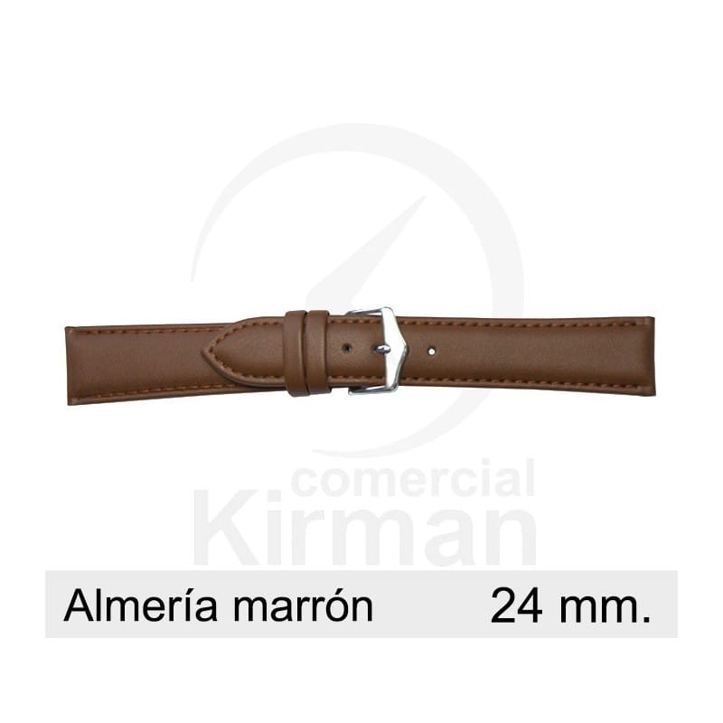 BRACELETE COURO CASTANHA 24MM ALMERIA