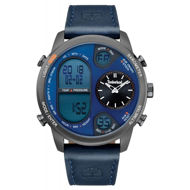 Relógio Timberland Analógico Digital Para Homem Em Azul/Couro