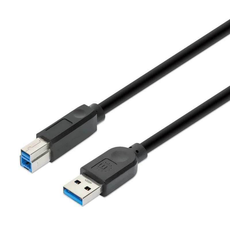 CABO USB-A (M) PARA USB-B (M) 5M SUPERPEED MANHATTAN PRETO