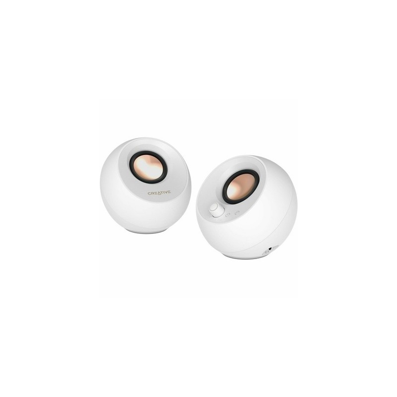 COLUNA CREATIVE 2.0 PEBBLE PRO BT/USB/3.5MM RGB BRANCO