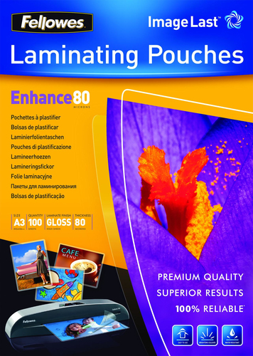 BOLSAS PLASTIFIC.FELLOWES  80MIC A3/100