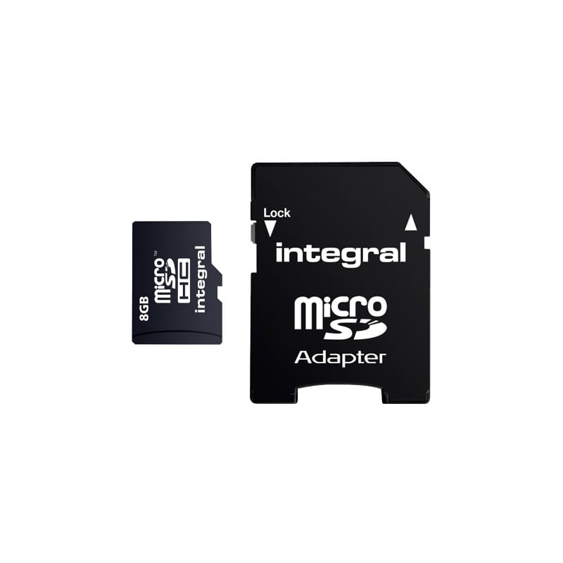 Cartão De Memória Micro SDHC 08GB + Adaptador SD INTEGRAL
