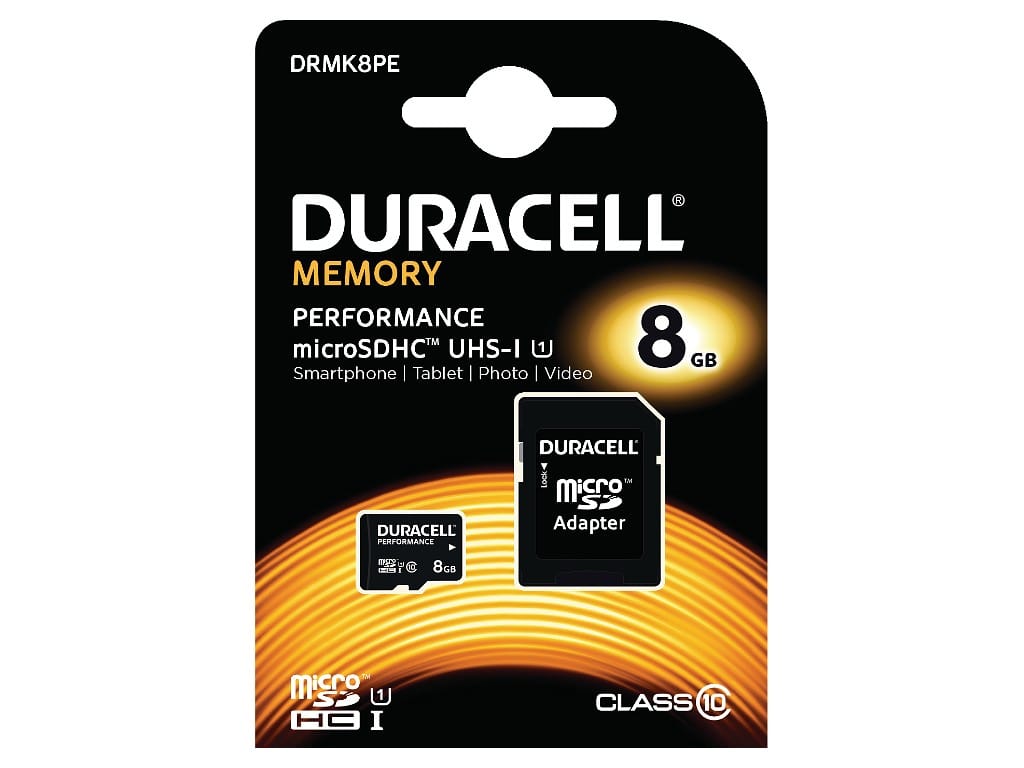 Cartão De Memória Micro SDHC 8GB Class 10 U1 95/25MB/s DURACELL